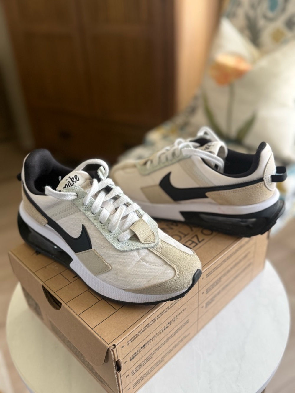 Nike Air Max Pre-Day Lx Women’s Cream and Black Air-Equipped Trainer - Picture 2 of 8